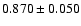 $ 0.870 \pm 0.050 $