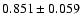 $ 0.851 \pm 0.059 $