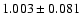 $ 1.003 \pm 0.081 $