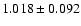 $ 1.018 \pm 0.092 $