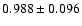 $ 0.988 \pm 0.096 $
