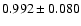$ 0.992 \pm 0.080 $