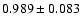 $ 0.989 \pm 0.083 $