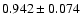 $ 0.942 \pm 0.074 $