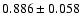 $ 0.886 \pm 0.058 $