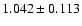 $ 1.042 \pm 0.113 $