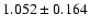 $ 1.052 \pm 0.164 $