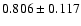$ 0.806 \pm 0.117 $