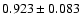 $ 0.923 \pm 0.083 $