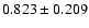 $ 0.823 \pm 0.209 $