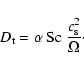 \begin{displaymath}D_{\rm t}= \alpha\ {\rm Sc}\ \frac{c_{\rm s}^2}{\Omega}\cdot
\end{displaymath}