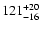$\rm 121^{+20}_{-16}$