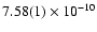 $7.58(1)\times 10^{-10}$