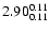 $\rm 2.90^{0.11}_{0.11}$