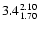 $\rm 3.4^{2.10}_{1.70}$