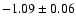 $-1.09\pm0.06$