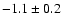 $-1.1\pm0.2$