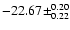 $-22.67\pm^{0.20}_{0.22}$