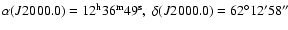 $\alpha(J2000.0)=12^{\rm h}36^{\rm m}49^{\rm s},~\delta(J2000.0)=62^{\circ}
12'58''$