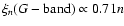 $\xi_n(G-{\rm band}) \propto 0.71n$