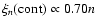 $\xi_n({\rm cont}) \propto 0.70n$