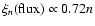 $\xi_n({\rm flux}) \propto 0.72n$