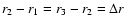 $r_2-r_1=r_3-r_2=\Delta r$