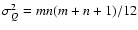 $\sigma_Q^2=mn(m+n+1)/12$
