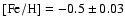 ${\rm
[Fe/H]} = -0.5 \pm 0.03$