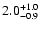 $\rm 2.0_{-0.9}^{+1.0}$