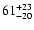 $\rm 61_{-20}^{+23}$