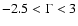 $-2.5 <\Gamma<3$
