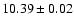 $10.39\pm0.02$