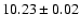 $10.23\pm0.02$
