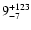 $\rm 9_{-7}^{+123}$