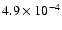 $4.9 \times10^{-4}$