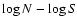 $\log N-\log S\!$