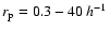 $r_{\rm p}=0.3-40\:h^{-1}$