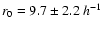 $r_0=9.7\pm 2.2~h^{-1}$