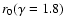 $r_0(\gamma=1.8)$
