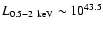 $L_{0.5-2~{\rm keV}}\sim10^{43.5}$