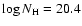 $\log N_{\rm H}=20.4$