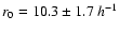 $r_0=10.3\pm 1.7\:h^{-1}$
