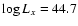 $\log L_x=44.7$