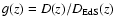 $g(z)=D(z)/D_{\rm EdS}(z)$