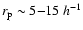 $r_{\rm p}\sim5{-}15~h^{-1}$