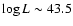 $\log L\sim 43.5$