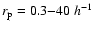 $r_{\rm p}=0.3{-}40\;h^{-1}$