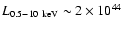 $L_{0.5-10~{\rm keV}}\sim
2\times 10^{44}$