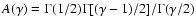 $A(\gamma)=\Gamma(1/2)\Gamma[(\gamma-1)/2]/\Gamma(\gamma/2)$